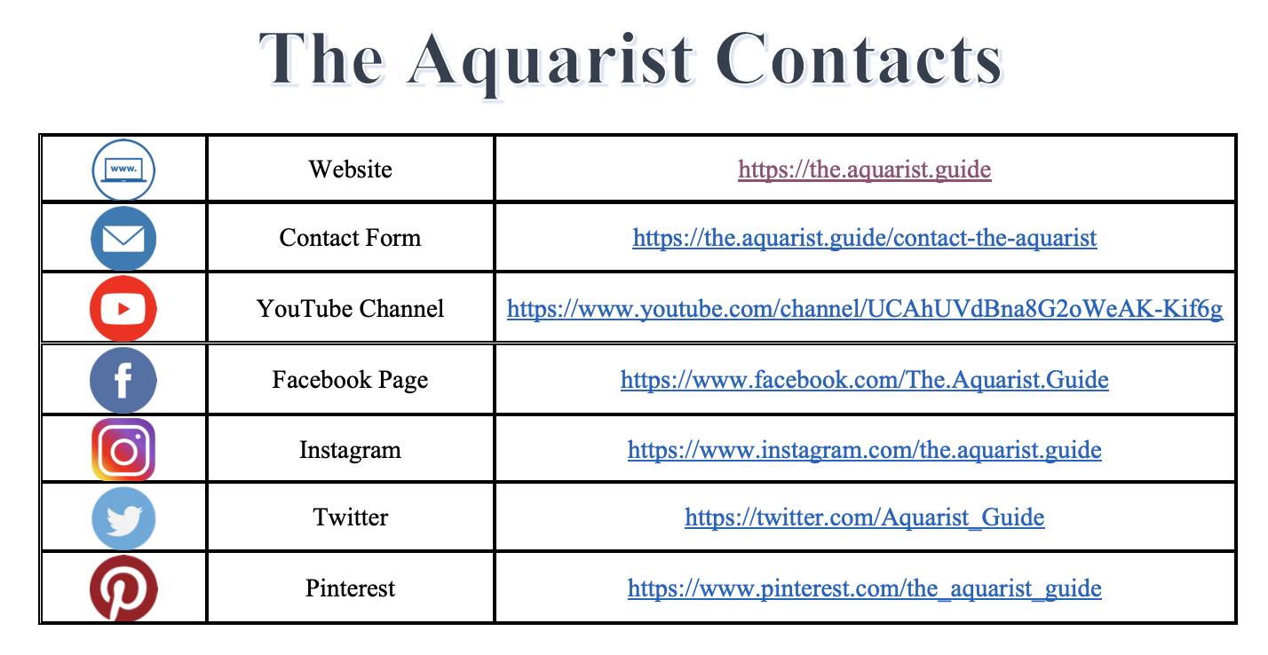 The Aquarist Contacts